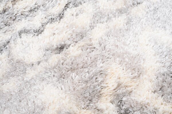 Makro Abra Kusový koberec Shaggy AZTEC FN35B Světle Šedý Rozměr: 80x150 cm