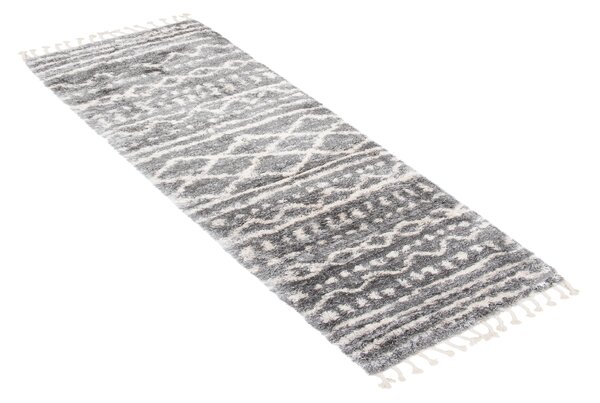 Makro Abra Kusový Běhoun Shaggy AZTEC FN28A Tmavě Šedý Rozměr: 80x200 cm