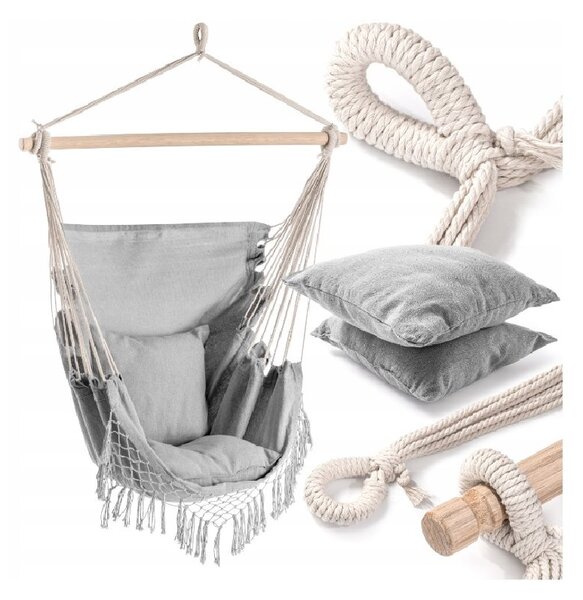 Závěsné houpací křeslo HAMMOCK XL v šedé barvě