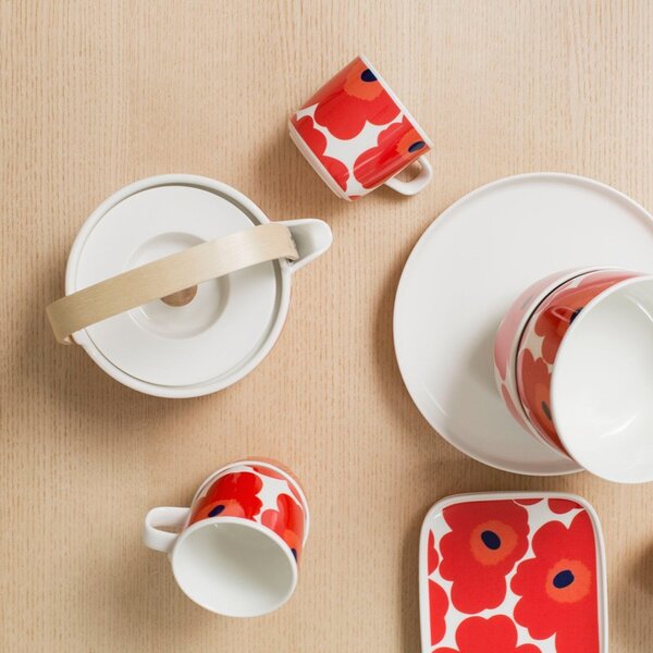Marimekko Konvice Oiva Unikko 0,7l, červeno-bílá