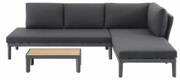 Sunfun Maja Set lounge nábytku, 3 ks, hliník, šedá