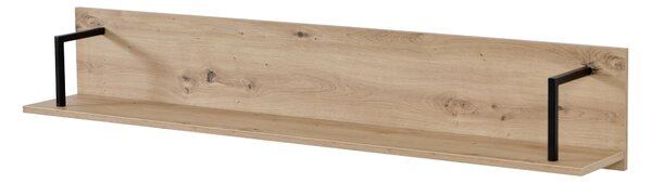 NÁSTĚNNÝ REGÁL, černá, barvy dubu, 137,5/24/21 cm Xora - Nástěnné police