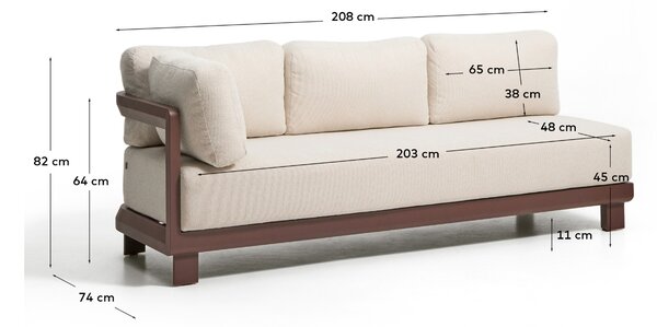 Kave Home Hnědo-béžový zahradní modul Nerano 208 cm