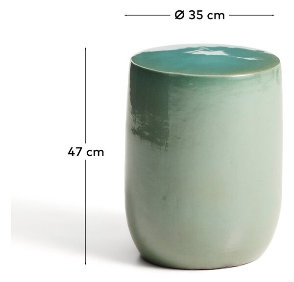 Kave Home Zelený zahradní stolek Mesquida 35 cm