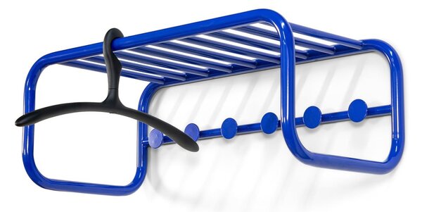 Modrý kovový nástěnný věšák s poličkou 72 cm Retro – Spinder Design