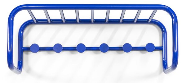 Modrý kovový nástěnný věšák s poličkou 72 cm Retro – Spinder Design