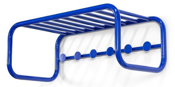 Modrý kovový nástěnný věšák s poličkou 72 cm Retro – Spinder Design
