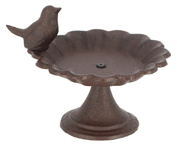 Mini litinové krmítko s ptáčkem na nízké podnožce Esschert Design Birdy