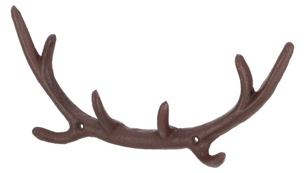 Hnědý kovový nástěnný věšák Antlers – Esschert Design
