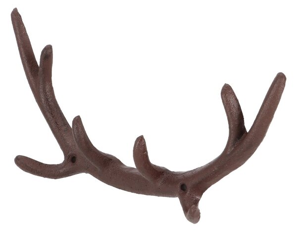 Hnědý kovový nástěnný věšák Antlers – Esschert Design