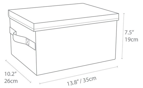 Šedý látkový úložný box s víkem 35x26x19 cm Soft Storage – Bigso