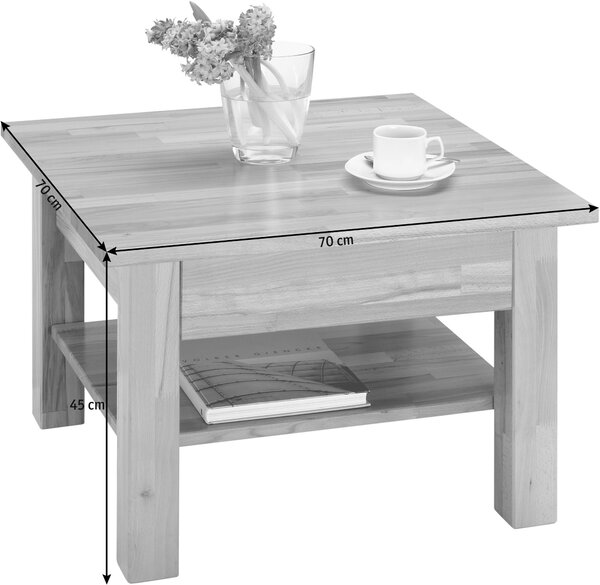 KONFERENČNÍ STOLEK, barvy buku, dřevo, 70/70/45 cm Linea Natura - Konferenční stolky, Online Only