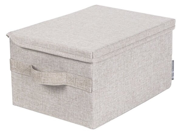 Béžový látkový úložný box s víkem 35x19x26 cm Soft Storage – Bigso Box of Sweden