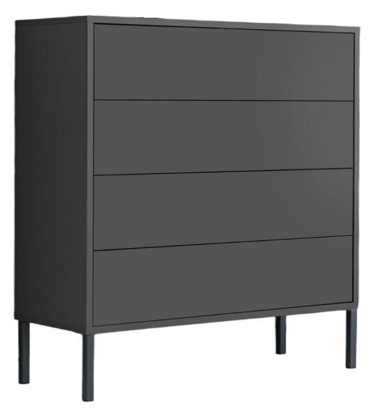KOMODA, antracitová, 79/86/33 cm MID.YOU - Komody na nožičkách, Online Only