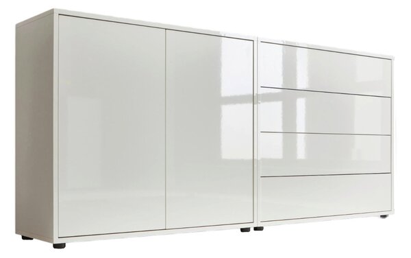 ŠIROKÁ KOMODA, bílá, vysoce lesklá bílá, 158/73/33 cm MID.YOU - Široké komody, Online Only