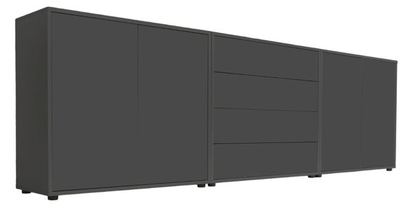 ŠIROKÁ KOMODA, antracitová, 237/73/33 cm MID.YOU - Široké komody, Online Only