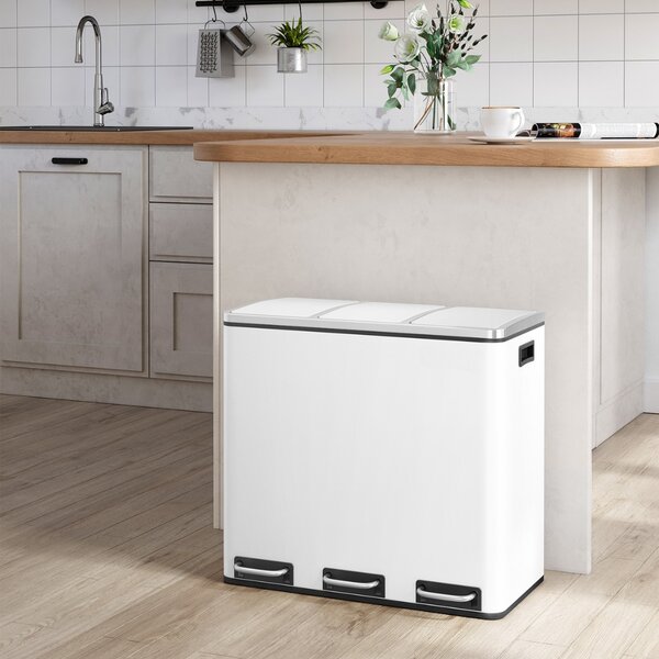 Jurhan Koš na třídění odpadu SORT 54l (3x18 l) + pytle na odpadky, bílá