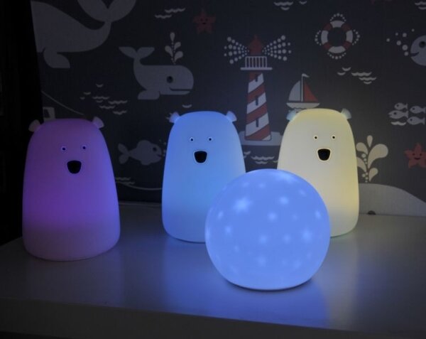 LED RGB Dětská dotyková lampička BEAR LED/0,8W/5V modrá