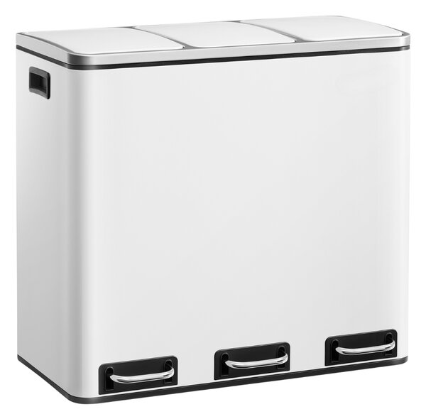 Jurhan Koš na třídění odpadu SORT 54l (3x18 l) + pytle na odpadky, bílá