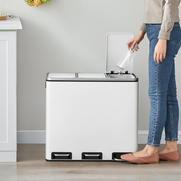 Jurhan Koš na třídění odpadu SORT 54l (3x18 l) + pytle na odpadky, bílá