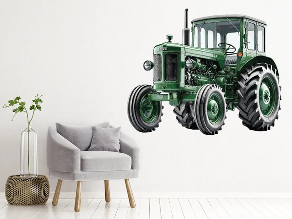 Retro traktor textilní přelepitelná samolepka na zeď arch 46 x 38 cm