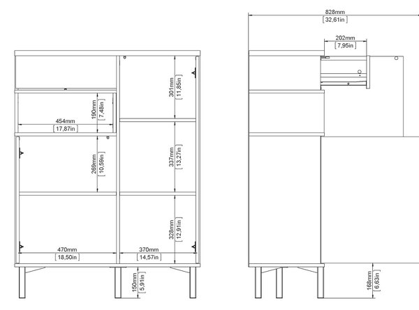 Komoda Roomers 92173 bílá/dub