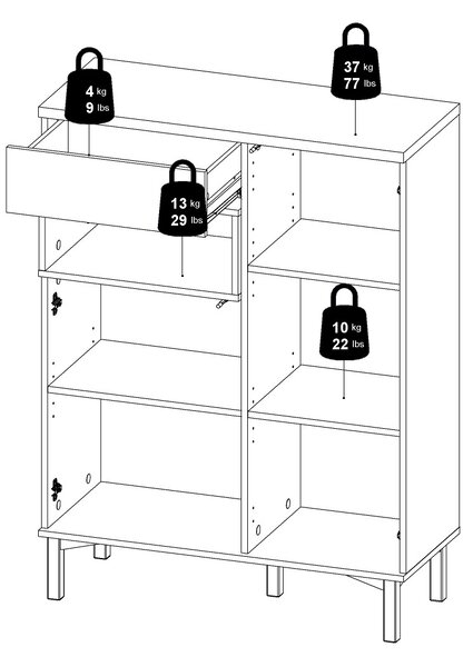 Komoda Roomers 92173 černá/ořech