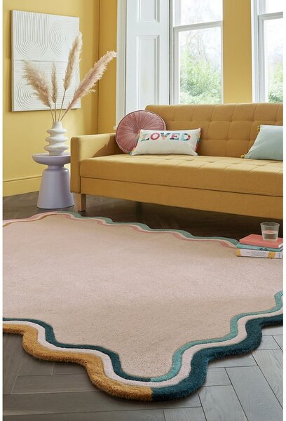 Krémový ručně tkaný vlněný koberec 200x290 cm Leo Scallop – Flair Rugs