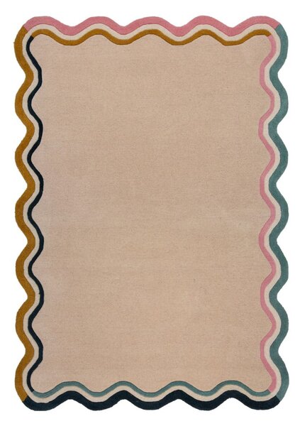 Krémový ručně tkaný vlněný koberec 200x290 cm Leo Scallop – Flair Rugs