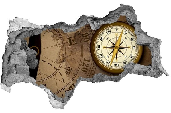 Díra 3D foto tapeta Mapa ztraceného pokladu nd-p-95263993