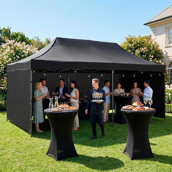 Párty stan 3x6 m SPRINGOS GP0008 černý