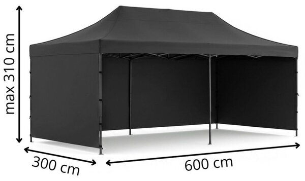 Párty stan 3x6 m SPRINGOS GP0008 černý