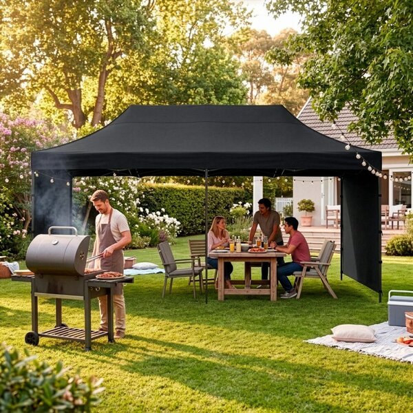 Párty stan 3x6 m SPRINGOS GP0008 černý