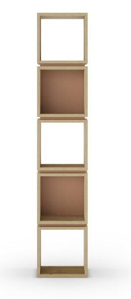 Knihovna v dekoru dubu v cihlovo-přírodní barvě 32x167 cm Lofty – Marckeric