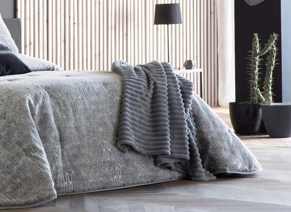 Textil Antilo Přehoz na postel Abby Grey v sadě se 2 povlaky polštářů, šedý, 270x270 cm Rozměr: 270x270 cm