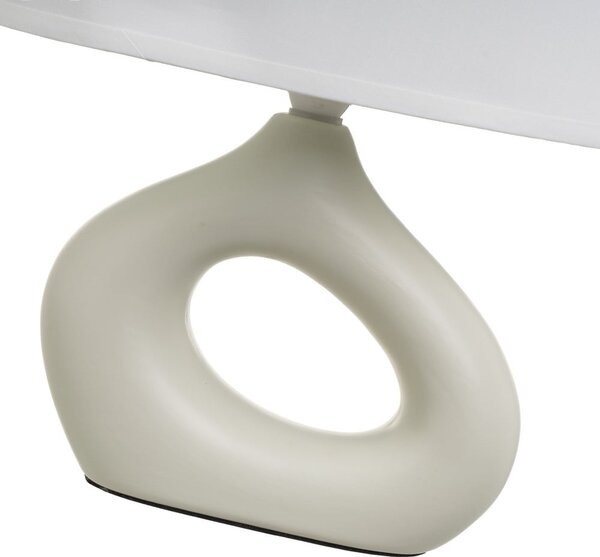 Bílo-béžová keramická stolní lampa s textilním stínidlem (výška 30 cm) – Casa Selección