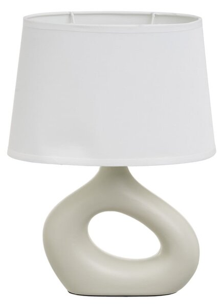 Bílo-béžová keramická stolní lampa s textilním stínidlem (výška 30 cm) – Casa Selección