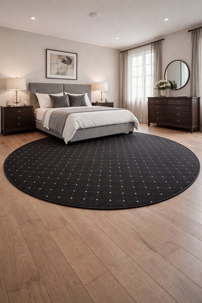 Condor Carpets, Kusový koberec Udinese antracit kruh, 80x80 (průměr) kruh, šedá, chodba / předsíň