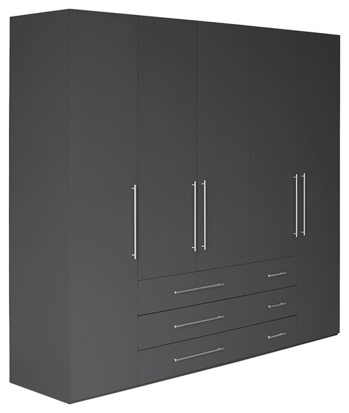 ŠATNÍ SKŘÍŇ S OTOČNÝMI DVEŘMI, antracitová, vysoce lesklá antracitová, 244/218,6/59,4 cm Xora - Šatní skříně