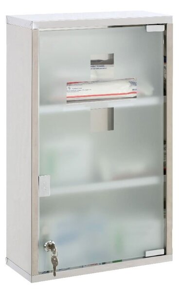 Plastová závěsná skříňka na léky ve stříbrné barvě 30x51 cm – Premier Housewares