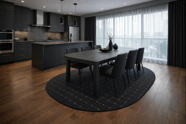 Vopi, Kusový koberec Udinese antracit ovál, 57x120, šedá, chodba / předsíň