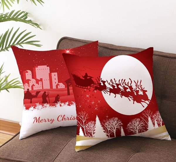 Tutumi Povlak na polštář 3D Merry Christmas zelený