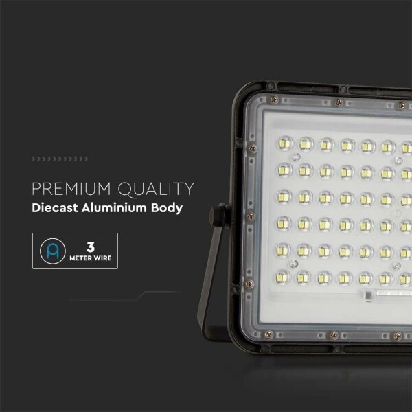 LED Venkovní solární reflektor LED/15W/3,2V IP65 4000K černá + DO