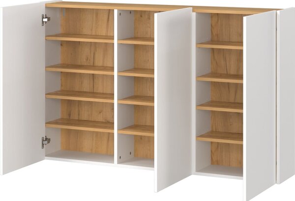 Bílá závěsná skříňka v dekoru dubu 138x87x25 cm Libbiano – Germania