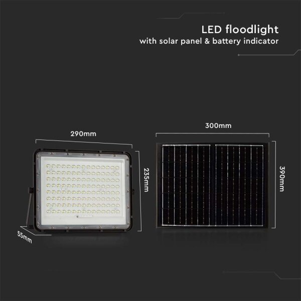 LED Venkovní solární reflektor LED/20W/3,2V 6400K černá + DO