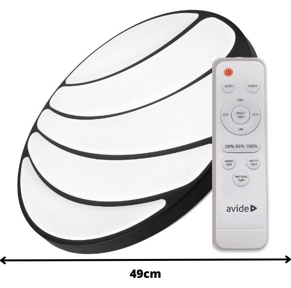 Prémiové led stropní svítidlo Avide Helen XL 49cm 48W 3000lm CCT dálkové ovládání 3 roky