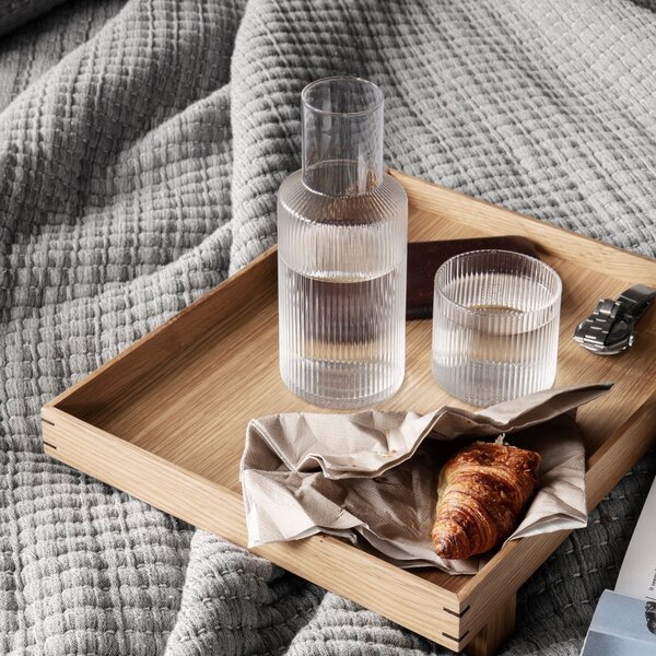 FERM LIVING Sada karafy se skleničkou Ripple 0,5 l, Clear