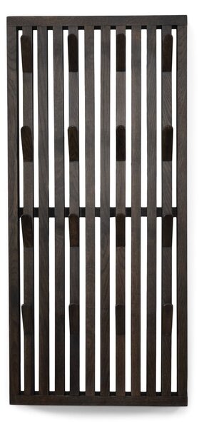 Tmavě hnědý věšákový panel z dubového dřeva 46x100x8 cm Parco – Spinder Design
