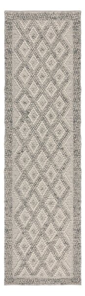 Šedý ručně tkaný běhoun s příměsí vlny 60x230 cm Minerals Diamond – Flair Rugs