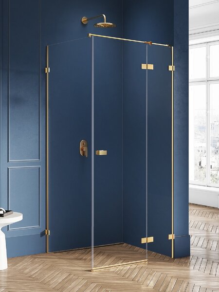 New Trendy Avexa Gold Brushed sprchový kout 110x90 cm obdélníkový zlatá kartáčovaný/průhledné sklo EXK-1749
